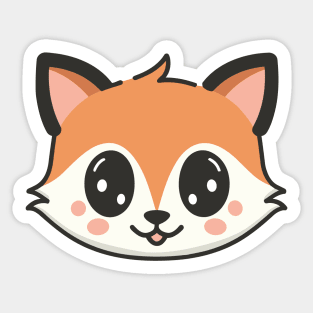 Cute Face of a Kawaii Fox Sticker